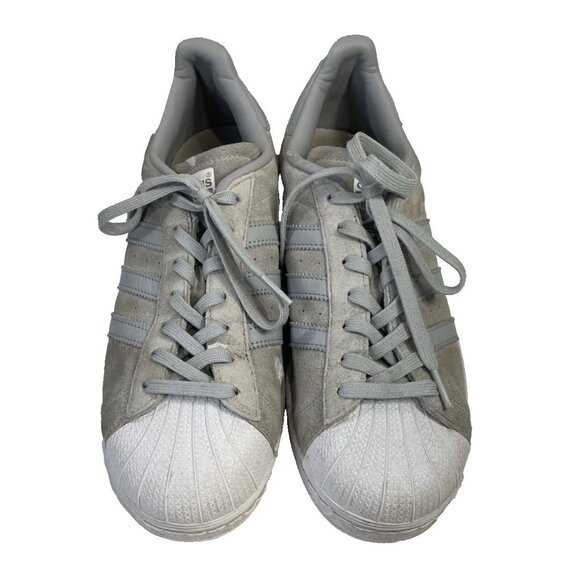 Adidas Superstar Athletic Shoes Mens 10 Gray Suede Low Shell Top Sneakers Skater - Picture 2 of 9